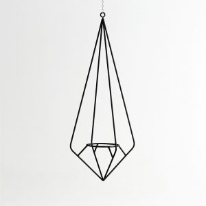 آویز فلزی گلدان طرح هندسی