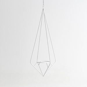 آویز فلزی گلدان طرح هندسی